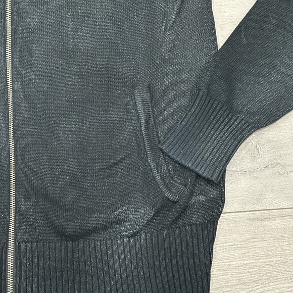 Men’s Guess XL Cozy Knit Sweater Full Zip Jacket Long Sleeve Black Pockets NWOT - Picture 6 of 8